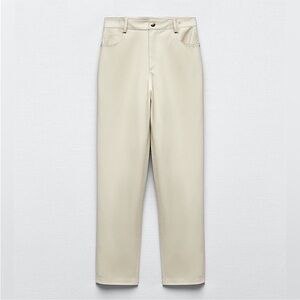 Zara Cream Leather Pants